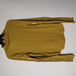 Free People Mustard Yellow Ribbed Top